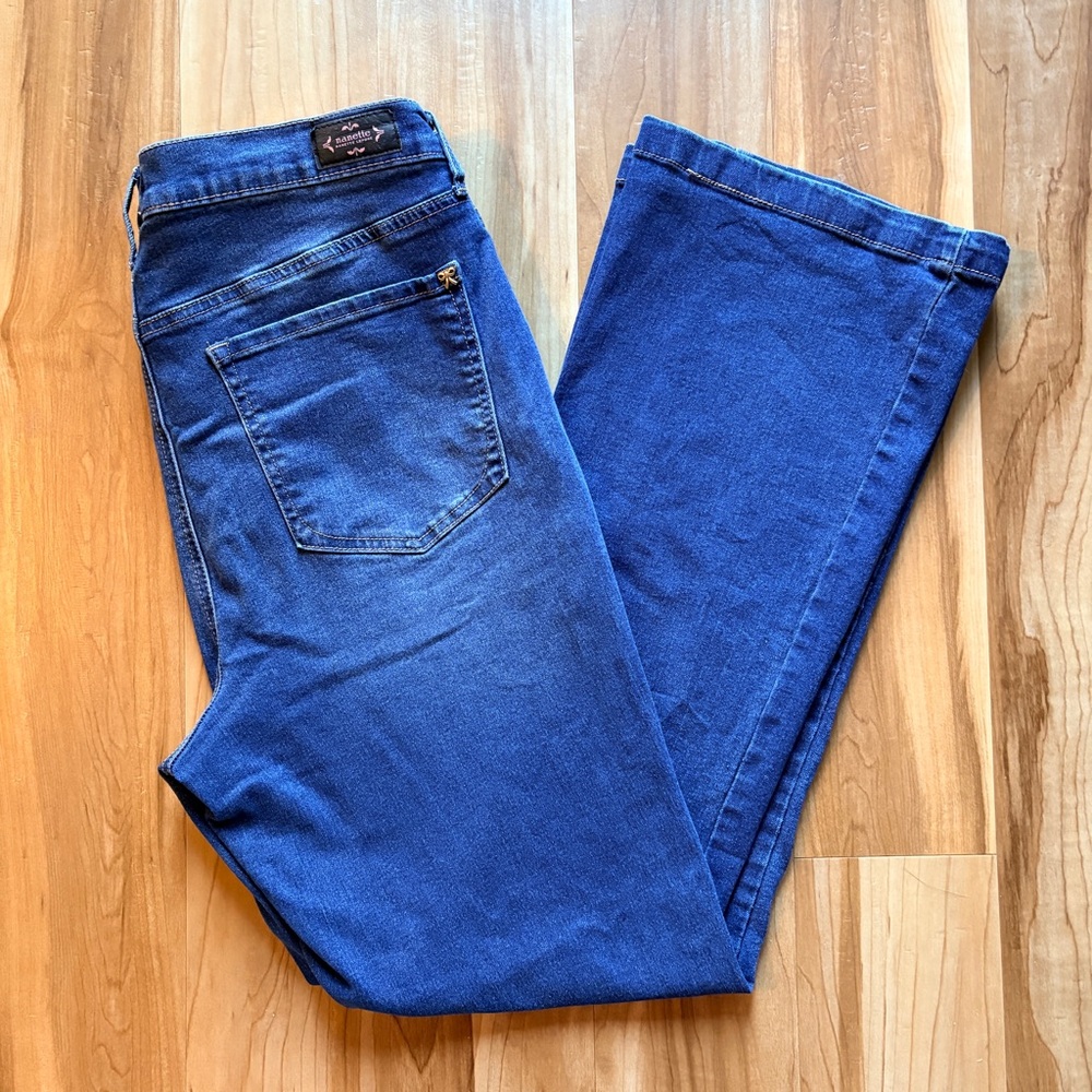 Nannette Belle High-Rise Bootcut Stretch Blue Denim Jeans Size 12